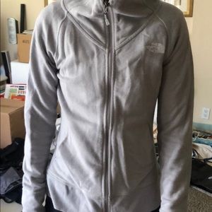 North face silver hoodie zip up size extra small